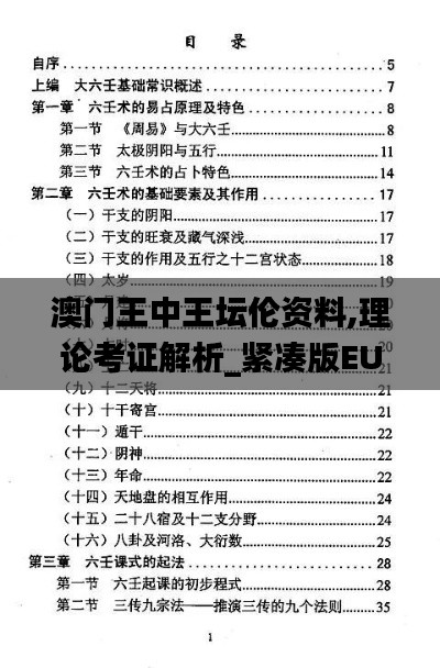 澳门王中王坛伦资料,理论考证解析_紧凑版EUZ7.27