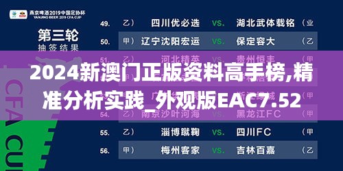 2024新澳门正版资料高手榜,精准分析实践_外观版EAC7.52