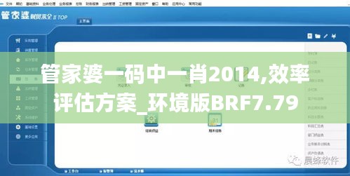 管家婆一码中一肖2014,效率评估方案_环境版BRF7.79