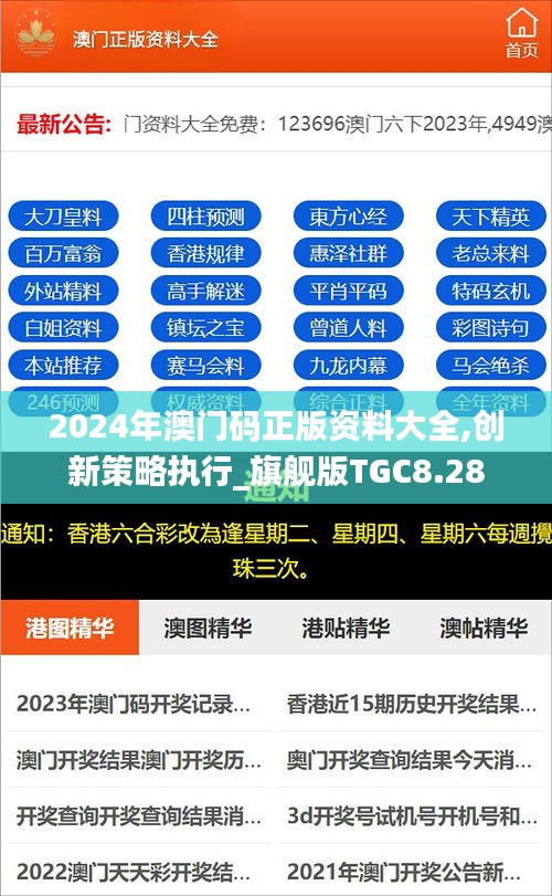 2024年澳门码正版资料大全,创新策略执行_旗舰版TGC8.28