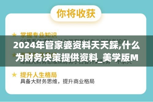 2024年管家婆资料天天踩,什么为财务决策提供资料_美学版MET8.16