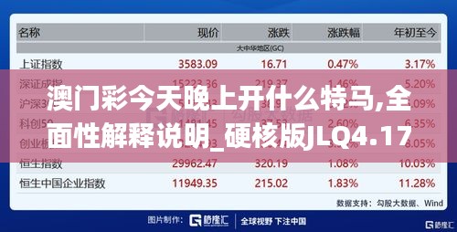 澳门彩今天晚上开什么特马,全面性解释说明_硬核版JLQ4.17