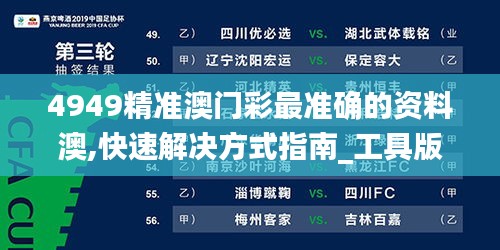 4949精准澳门彩最准确的资料澳,快速解决方式指南_工具版FPI45.758