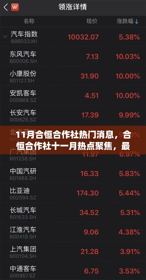 合恒合作社十一月热点聚焦，最新动态与行业洞察