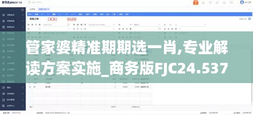 管家婆精准期期选一肖,专业解读方案实施_商务版FJC24.537