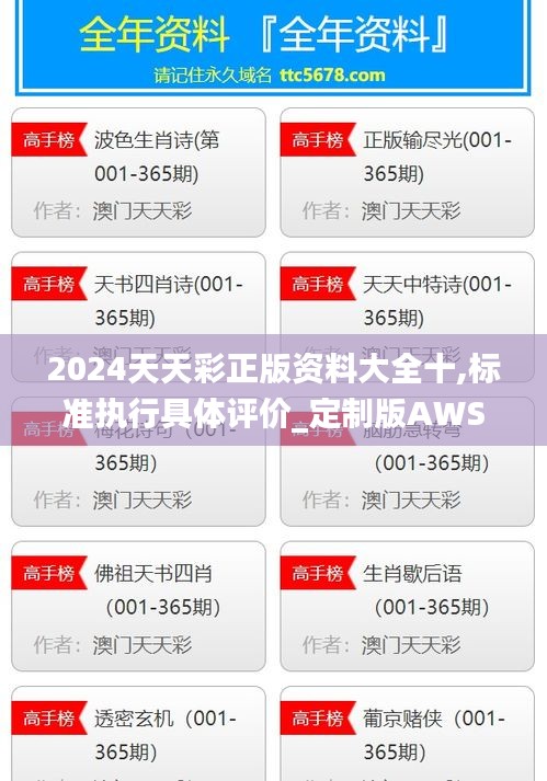 2024天天彩正版资料大全十,标准执行具体评价_定制版AWS93.459