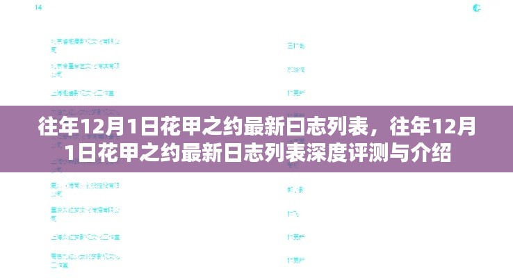 往年花甲之约日志深度评测与介绍，最新日志列表一网打尽