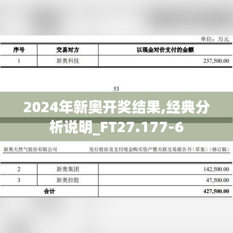 2024年新奥开奖结果,经典分析说明_FT27.177-6