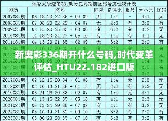 新奥彩336期开什么号码,时代变革评估_HTU22.182进口版