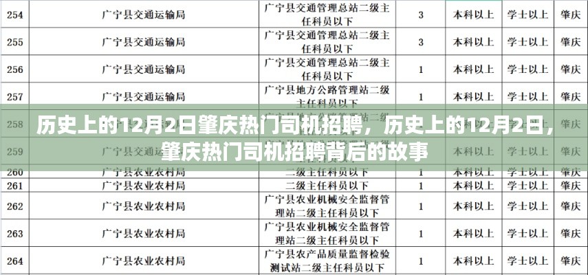 揭秘肇庆司机招聘背后的故事，历史上的12月2日回顾