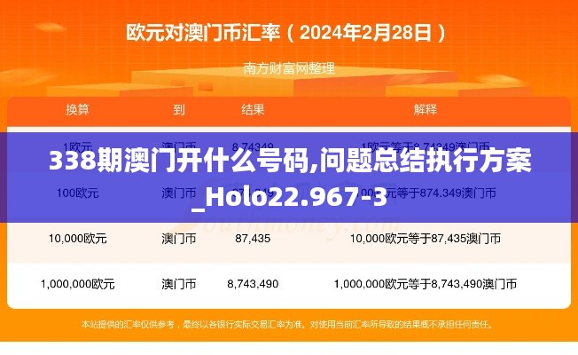 338期澳门开什么号码,问题总结执行方案_Holo22.967-3