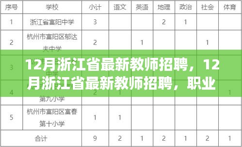 12月浙江省最新教师招聘，职业发展的理想选择