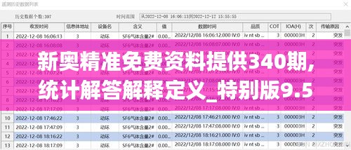 新奥精准免费资料提供340期,统计解答解释定义_特别版9.575