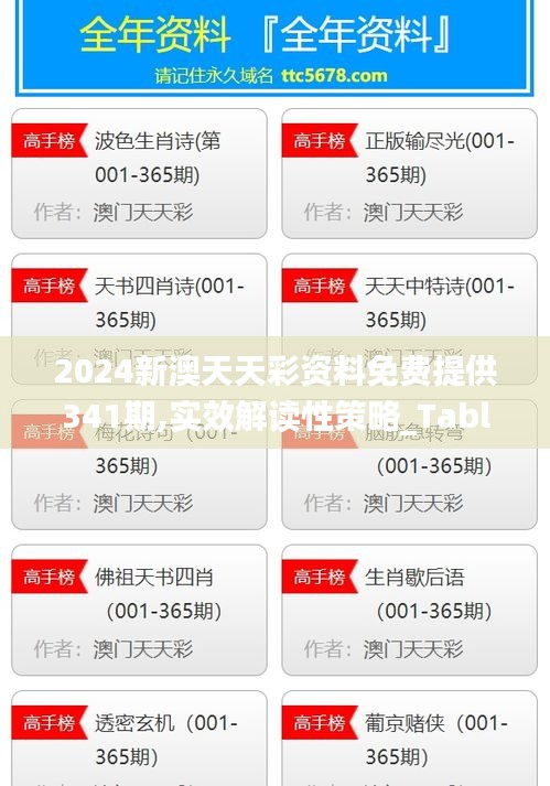 2024新澳天天彩资料免费提供341期,实效解读性策略_Tablet6.611