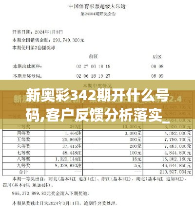 新奥彩342期开什么号码,客户反馈分析落实_Elite3.262