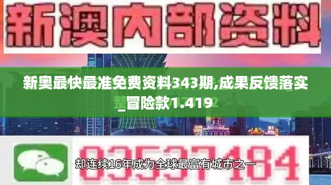 新奥最快最准免费资料343期,成果反馈落实_冒险款1.419