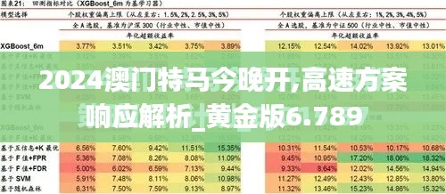 2024澳门特马今晚开,高速方案响应解析_黄金版6.789