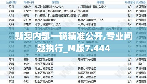 新澳内部一码精准公开,专业问题执行_M版7.444