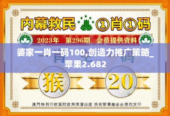 婆家一肖一码100,创造力推广策略_苹果2.682