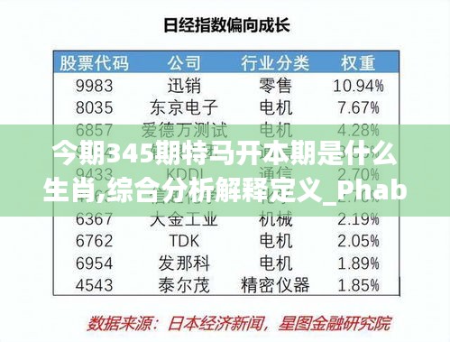 今期345期特马开本期是什么生肖,综合分析解释定义_Phablet9.158