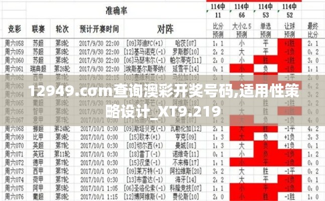 12949.cσm查询澳彩开奖号码,适用性策略设计_XT9.219