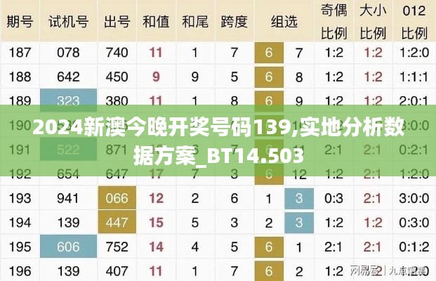 2024新澳今晚开奖号码139,实地分析数据方案_BT14.503