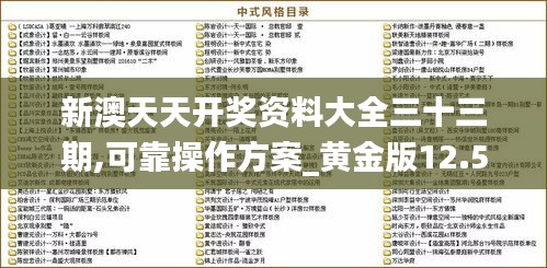 新澳天天开奖资料大全三十三期,可靠操作方案_黄金版12.513