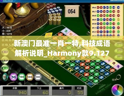 新澳门最准一肖一特,科技成语解析说明_Harmony款9.127