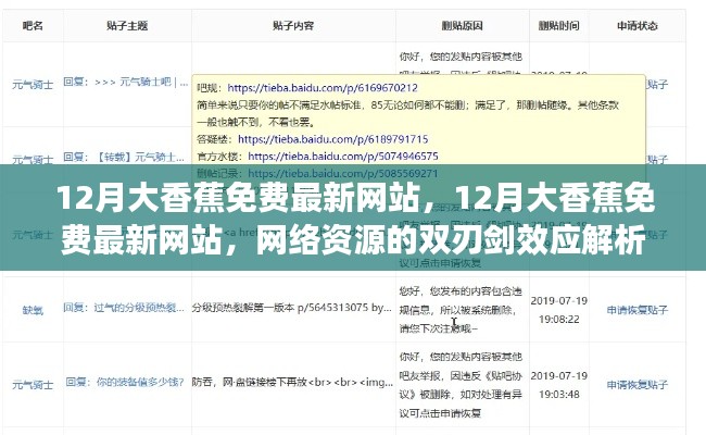 12月大香蕉免费最新网站，网络资源双刃剑效应解析与个人立场探讨