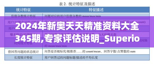 2024年新奥天天精准资料大全345期,专家评估说明_Superior2.835