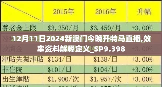 12月11日2024新澳门今晚开特马直播,效率资料解释定义_SP9.398