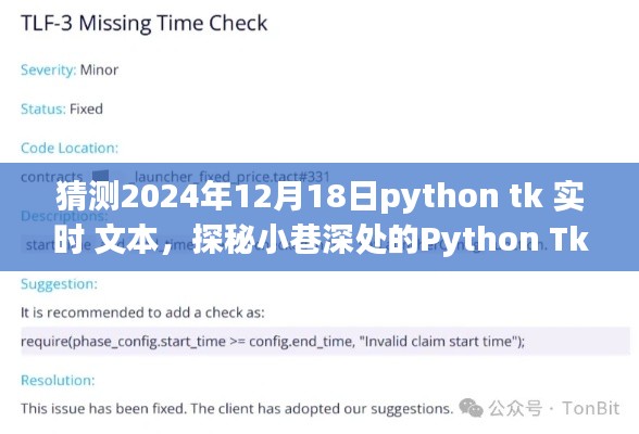探秘小巷深处的Python Tk实时文本美食小店，一场不期而遇的美食冒险之旅（2024年12月18日）