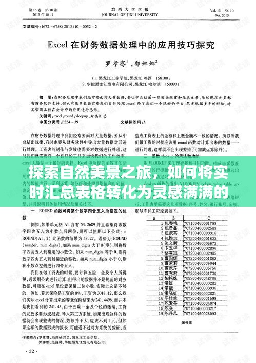 自然探索之旅，从数据表格汲取灵感，启程寻找内心的宁静与平和