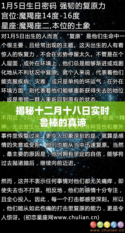 揭秘十二月十八日实时鲁棒的真谛，深度解析其内涵与价值