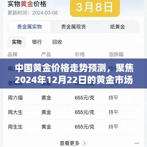 中国黄金价格走势预测，聚焦黄金市场动向分析（至2024年12月22日）