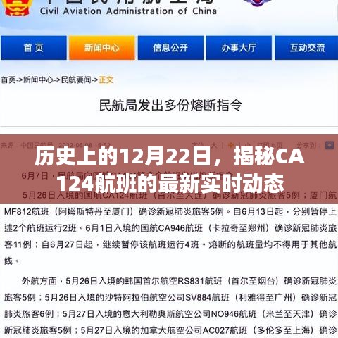 揭秘CA124航班最新实时动态，历史上的12月22日回顾