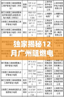 独家揭秘，广州阻燃电缆最新实时报价及选购攻略大解析！