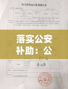落实公安补助：公安政法补贴 