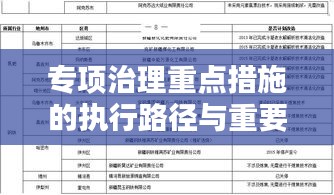 专项治理重点措施的执行路径与重要性解析