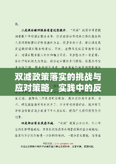 双减政策落实的挑战与应对策略，实践中的反思与行动指南