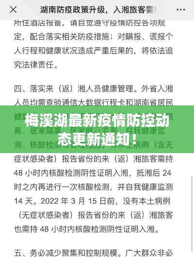 梅溪湖最新疫情防控动态更新通知！